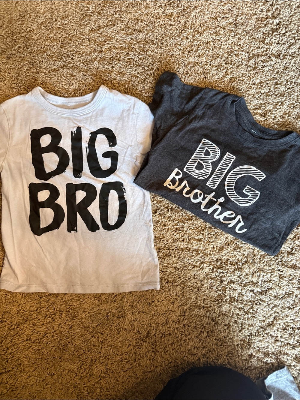 Place Big Bro / Big Brother Graphic Short Sleeve Tees - White & Dark Gray